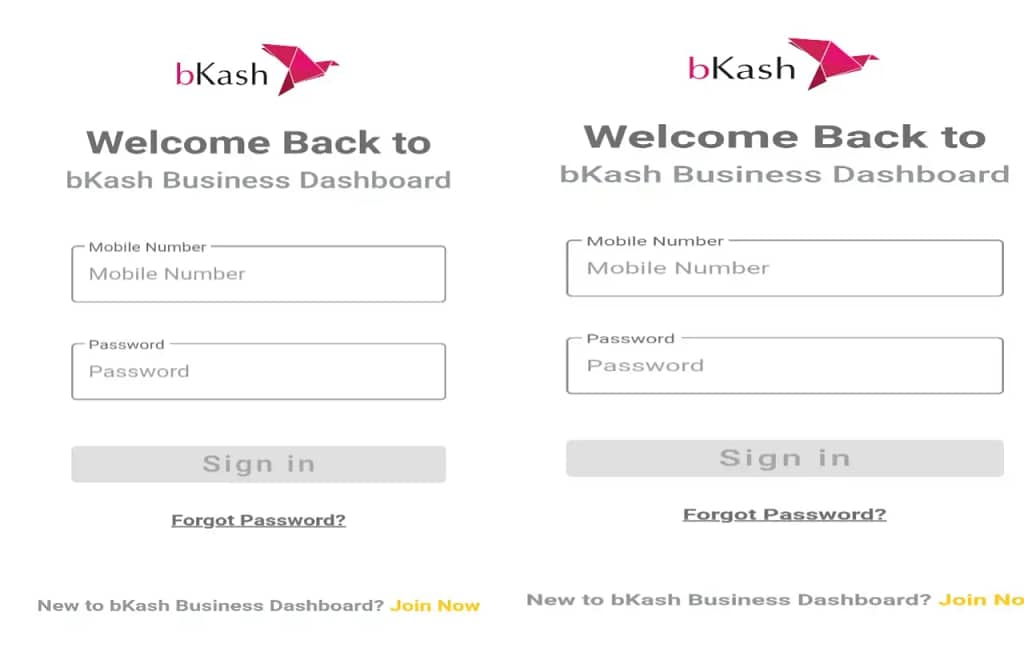 bkash business dashboard login