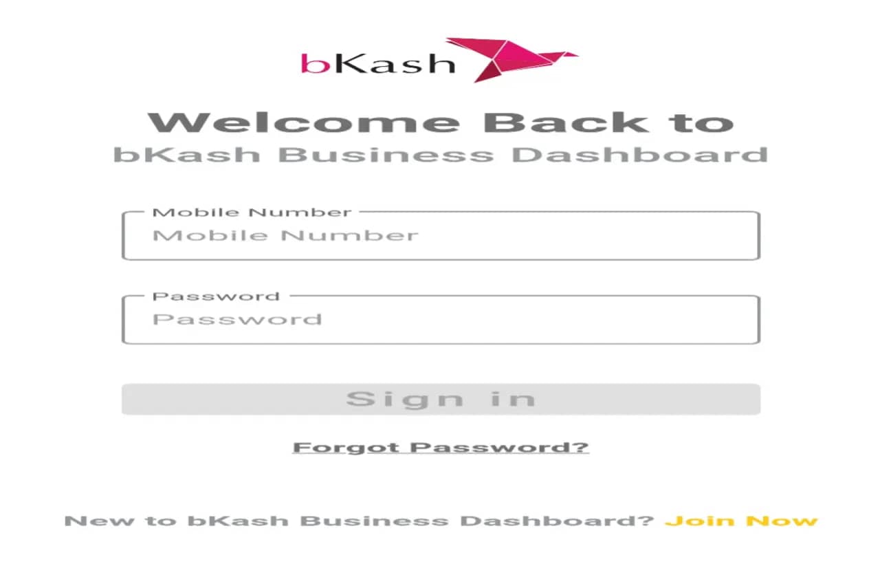 bkash business dashboard login
